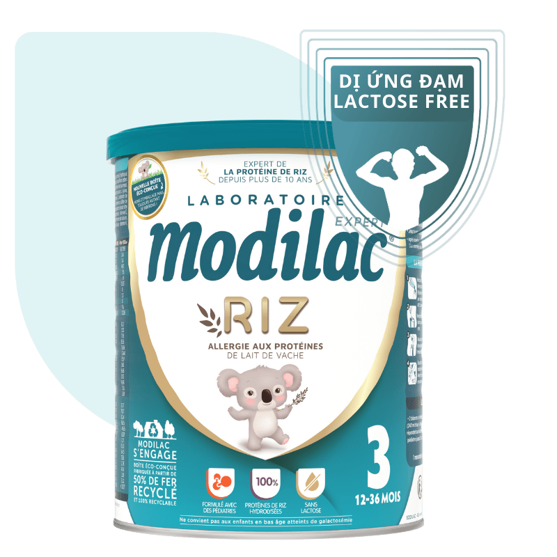 Combo 2 hộp Modilac Expert Riz 3 800g – Sữa dinh dưỡng dành cho trẻ bị dị ứng đạm sữa bò – bất dung nạp Lactose